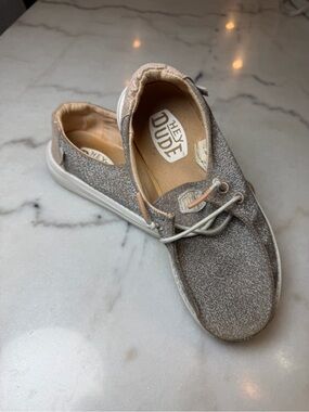 Hey Dude Sparkle Slip-On Sneakers in Rose